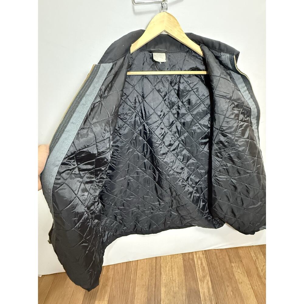 Vintage Dickies Eisenhower Jacket XL Black Gray Two Tone Quilted Work Coat USA - Picture 8 of 11